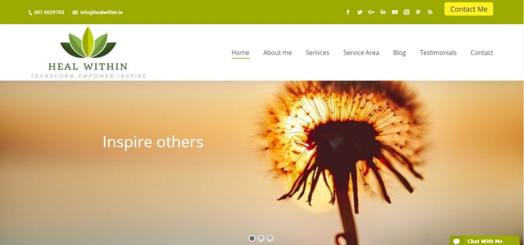 Anxiety treatment services website – Healwithin – Website design London