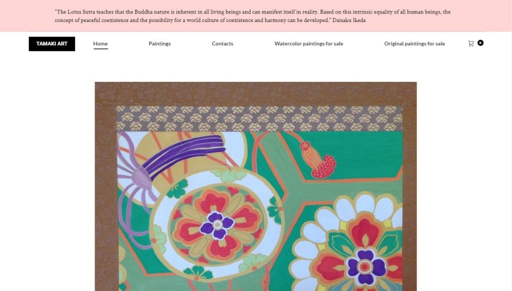 Painting art website – Tamaki Patel – Web design Luton