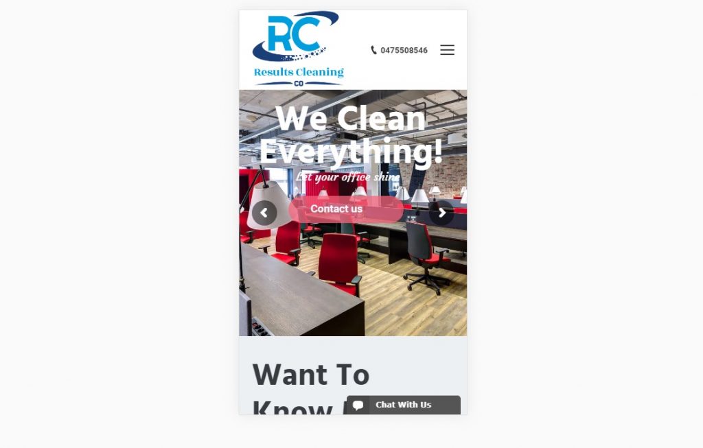 Cleaning services company – Mobile – Website design London