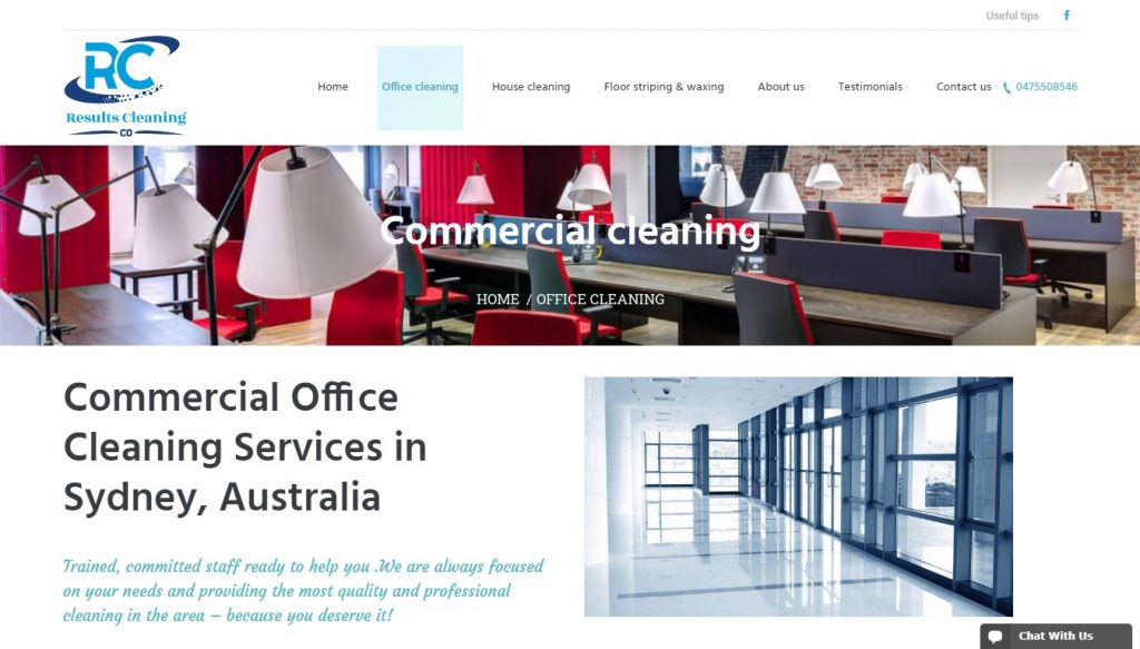 Office cleaning services  page – Web development London