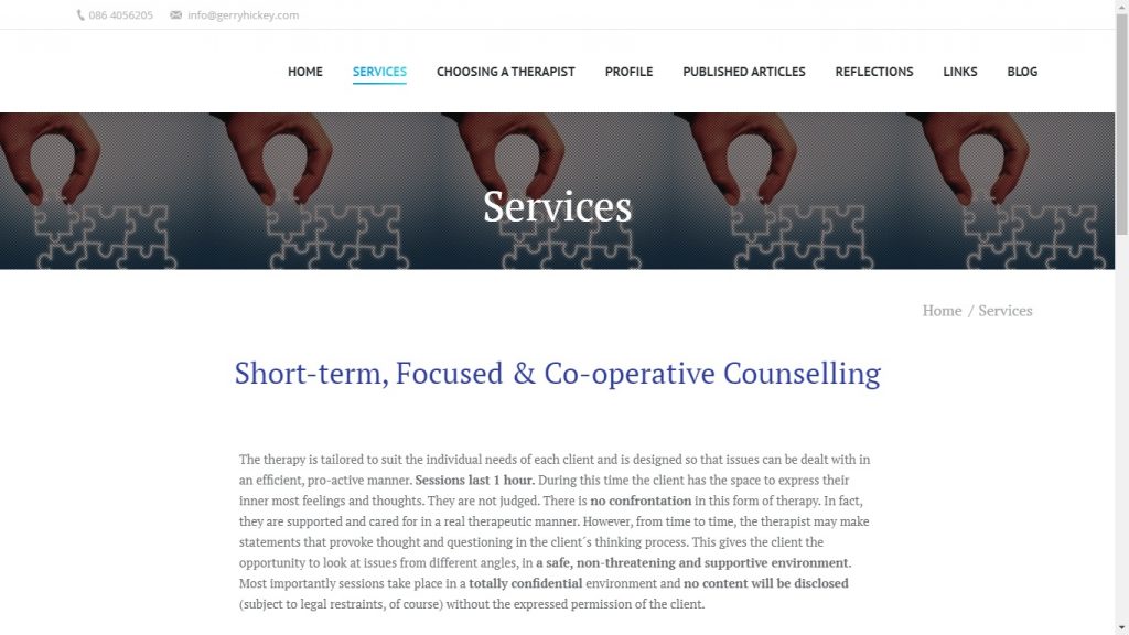 Services – Psychologist – Website Design London