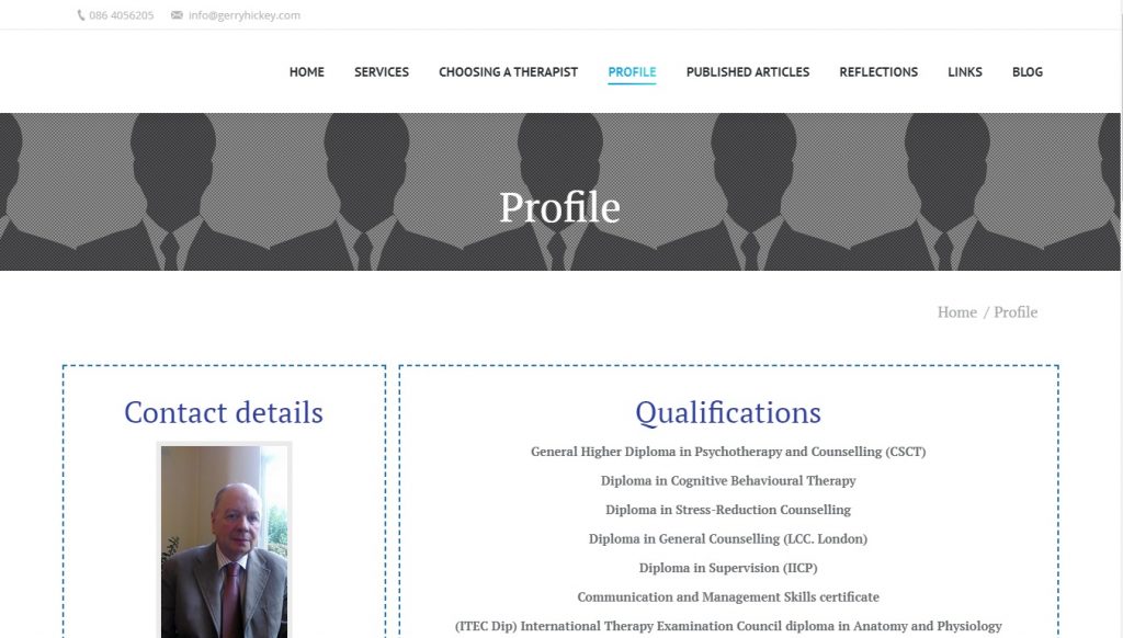 Profile page –  Psychologist – Website design London affordable