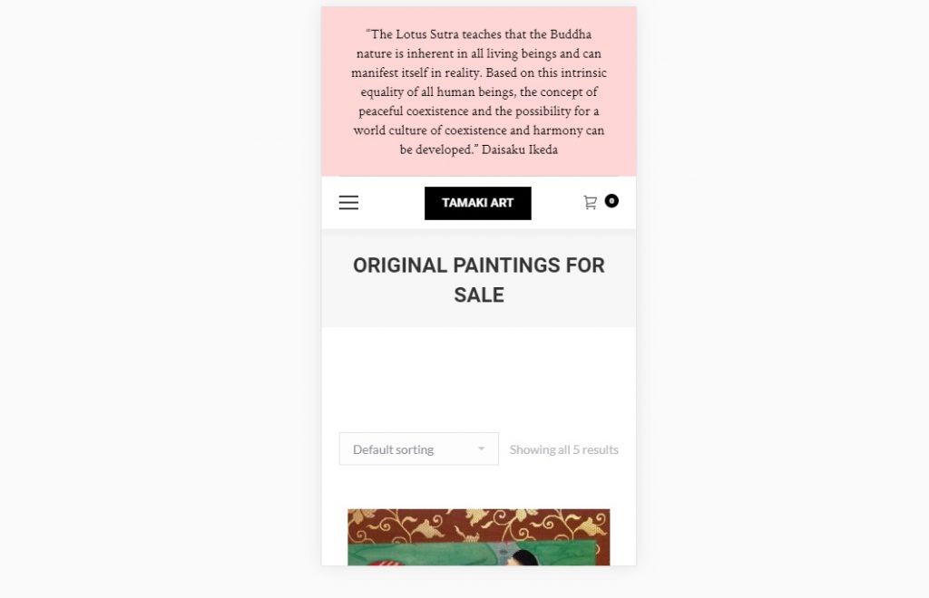 Mobile page – Paintings for sale – Web design Company London