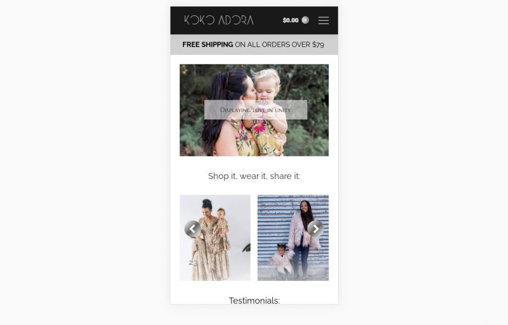 Fashion website – mobile – Website design London