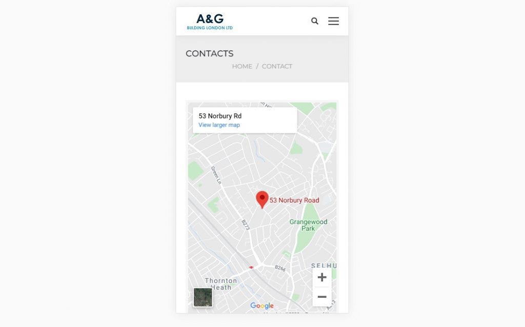 Contact consultant page – mobile – Web design company London