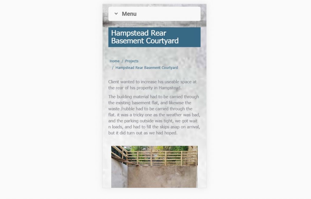 Hampstead projects – mobile – construction – Web design agency London