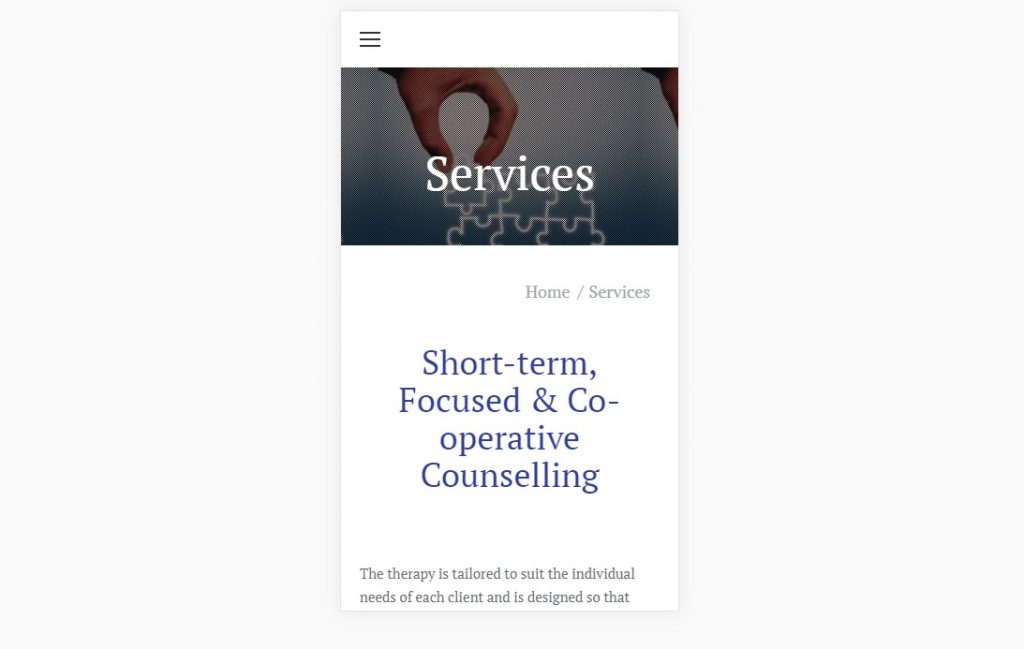Service page – mobile – Web design company London