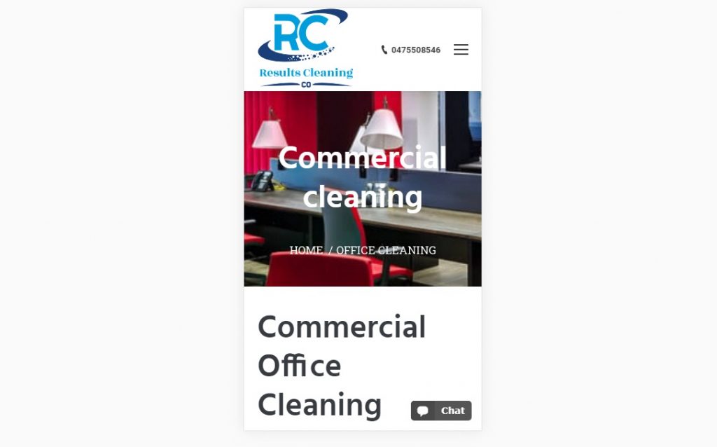 Commercial cleaning – mobile – Web design company London