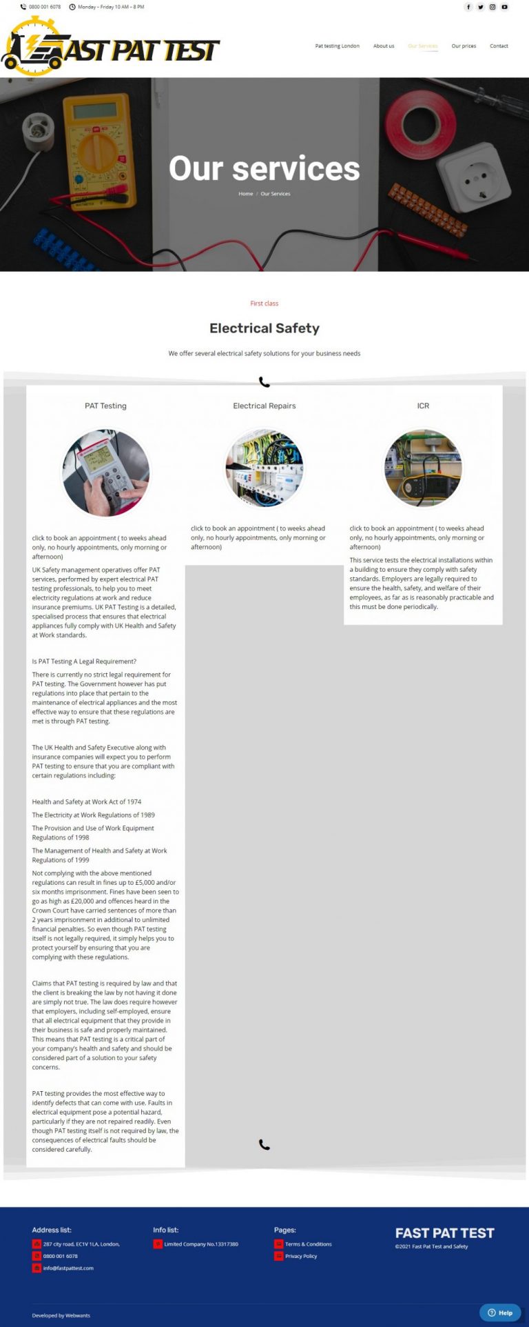 pat testing legal requirements page