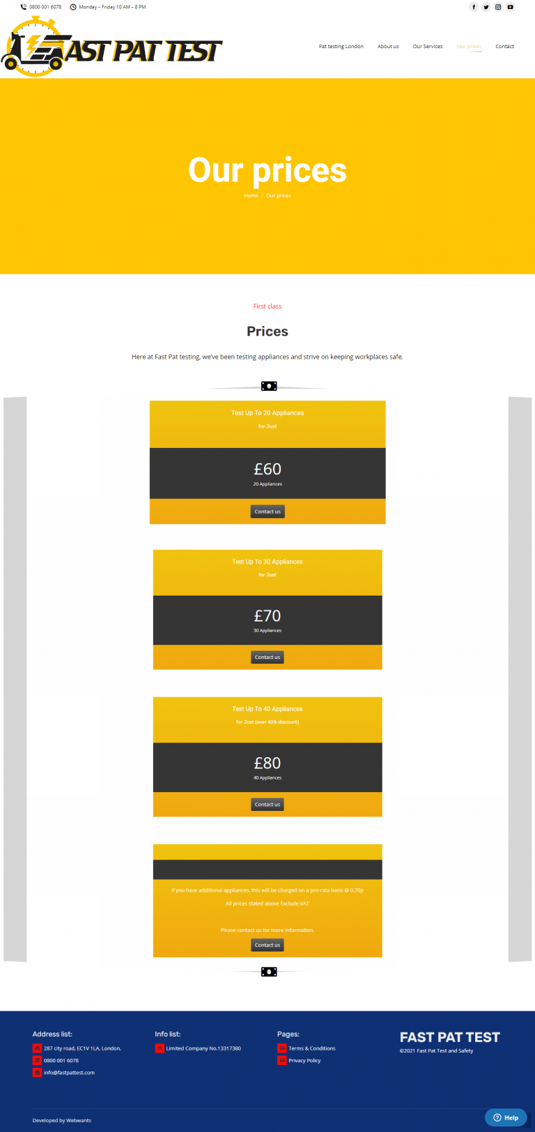 pat testing prices london